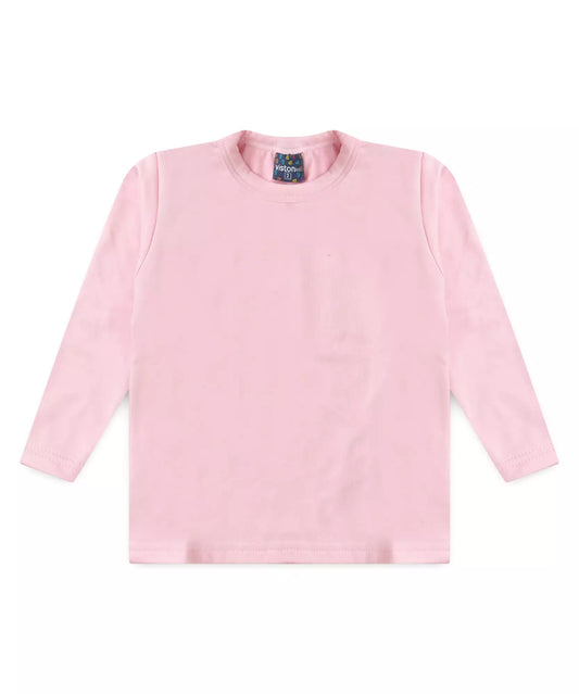 Blusa Térmica para Menina Básica no Rosa