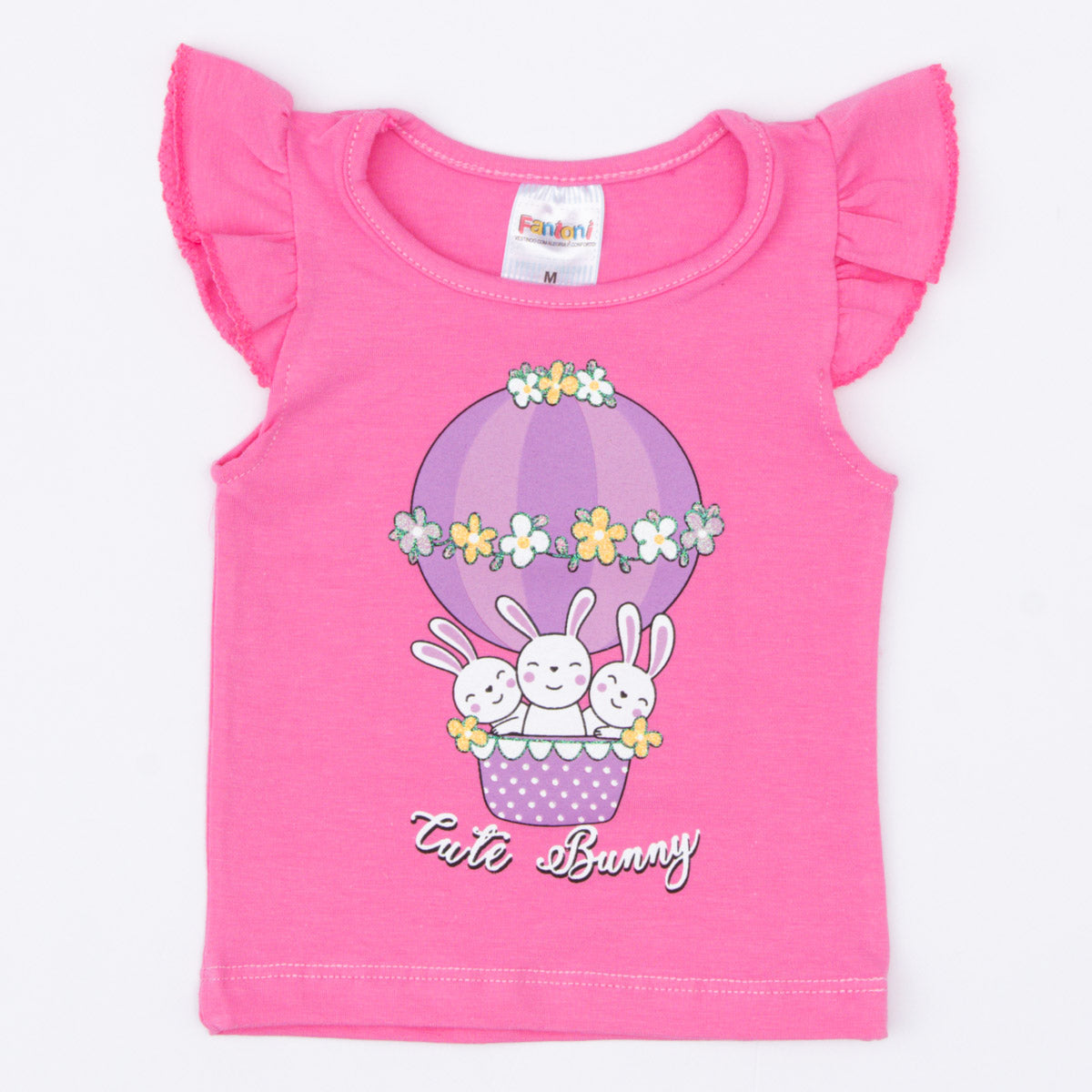 Blusa Rosa Coelhinho para Bebê Menina