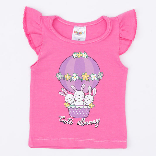 Blusa Rosa Coelhinho para Bebê Menina