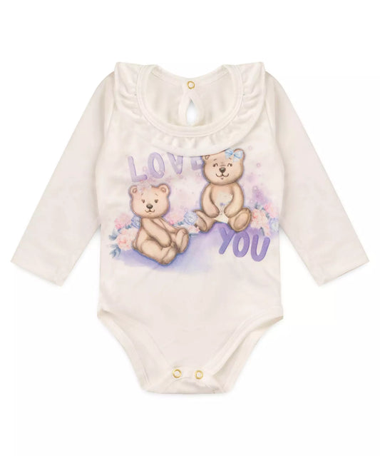 Body de Inverno para Bebê Menina Ursinho Marfim