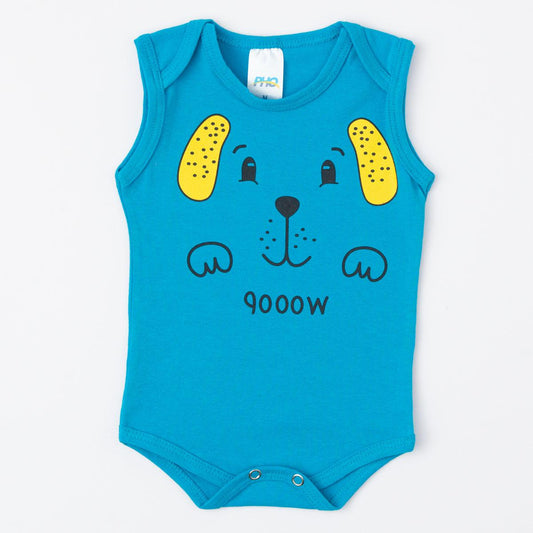 Body Regata Azul com Estampa de Cachorrinho para Bebê Menino