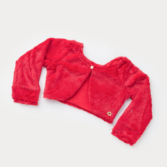 Bolero de Pelo Vermelho para bebê Menina
