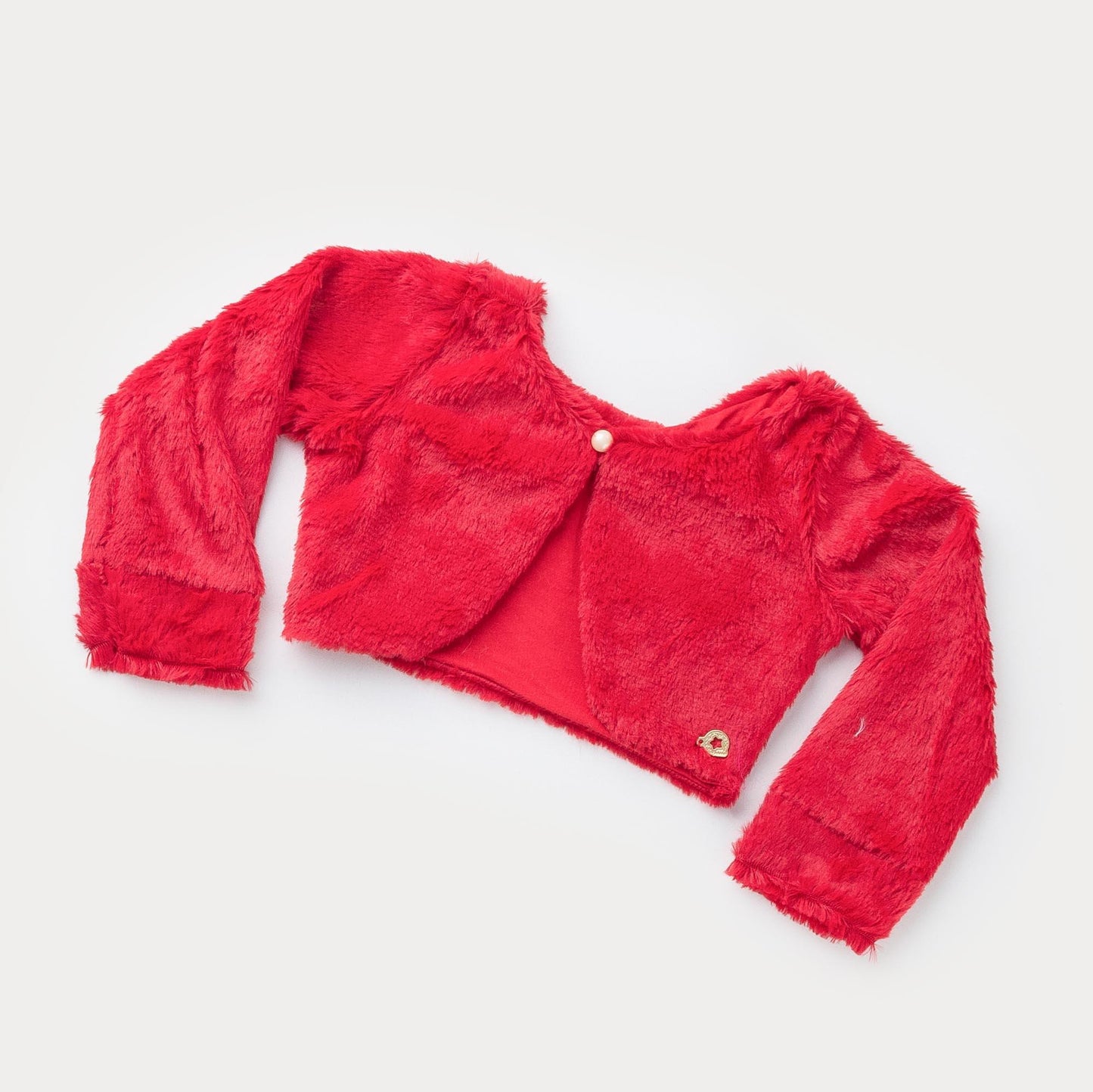 Bolero de Pelo Vermelho para bebê Menina