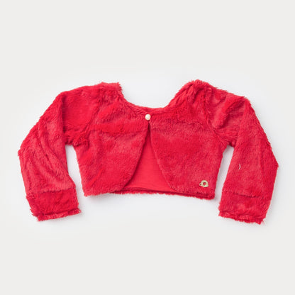 Bolero de Pelo Vermelho para bebê Menina