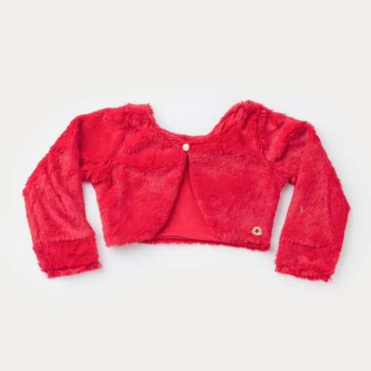 Bolero de Pelo Vermelho para bebê Menina