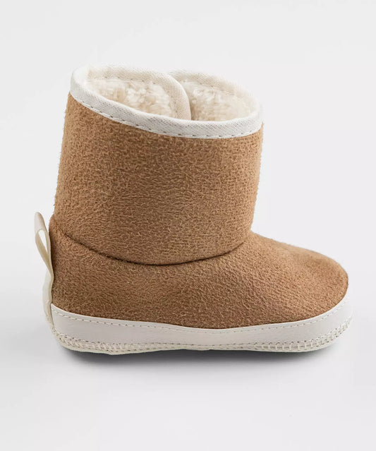 Bota para Bebê Menina com Velcro Bege