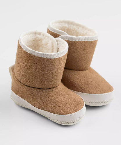 Bota para Bebê Menina com Velcro Bege