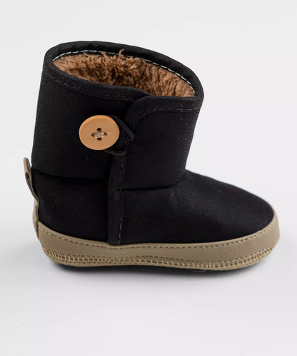 Bota para Bebê Menino com Botão Preto