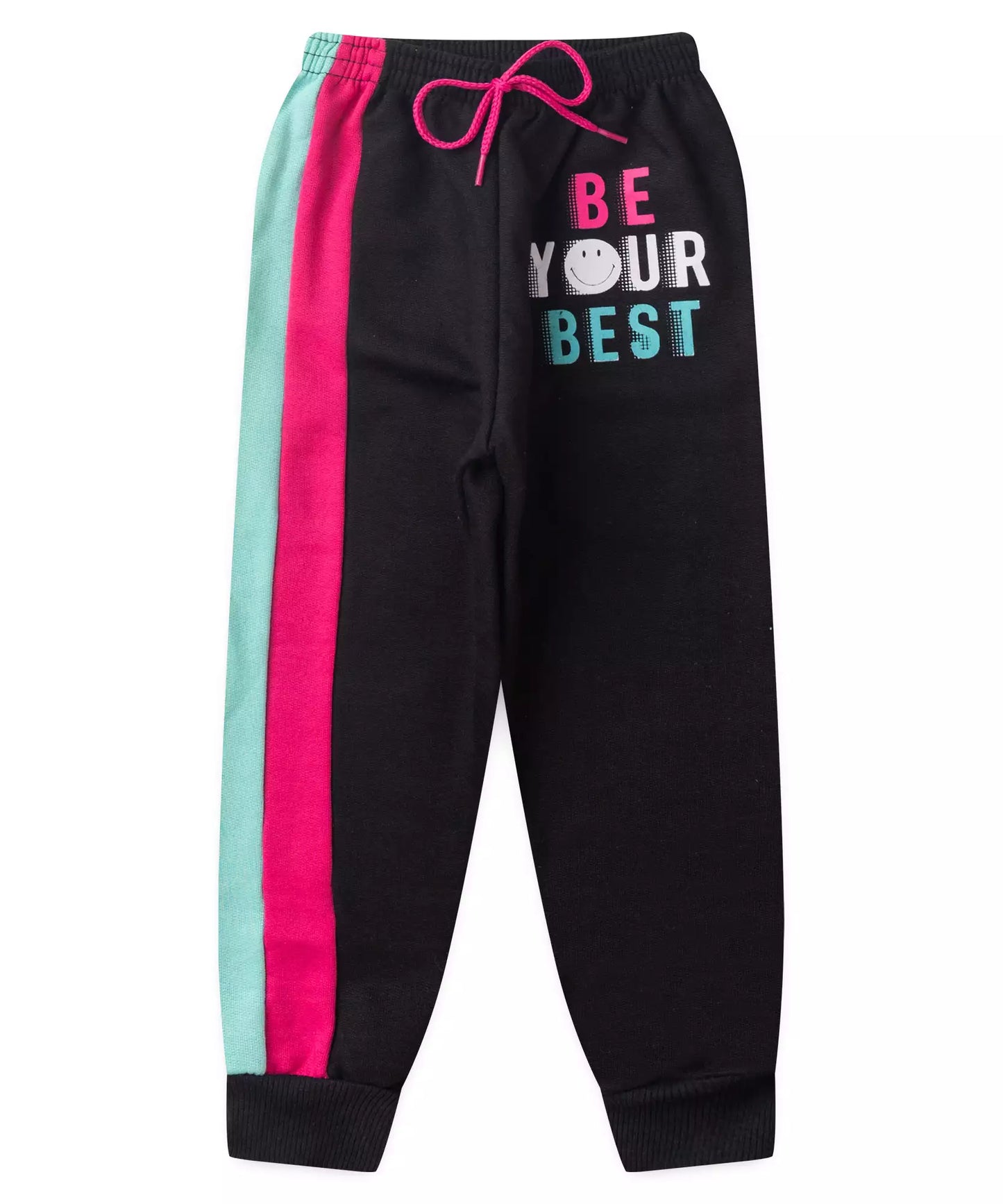 Calça de Moletom Infantil Feminina Estampada Preto