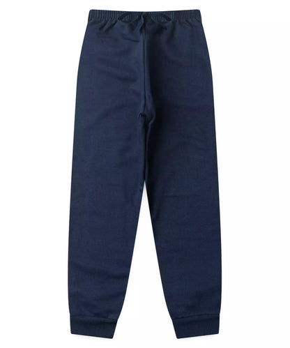 Calça de Moletom Infantil Masculina Básica Azul Marinho