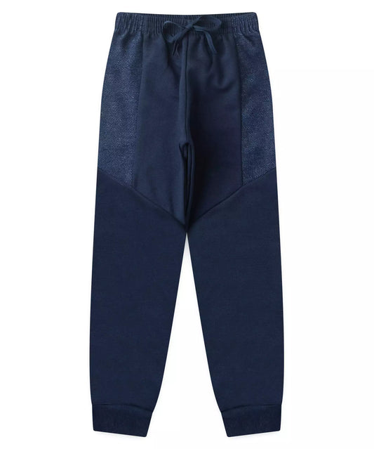 Calça de Moletom Infantil Masculina Básica no Marinho