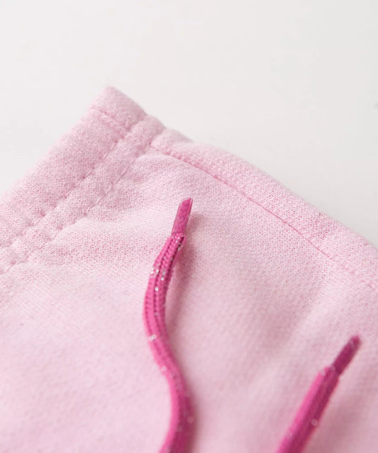 Calça de Moletom para Bebê Menina Metalizada Rosa