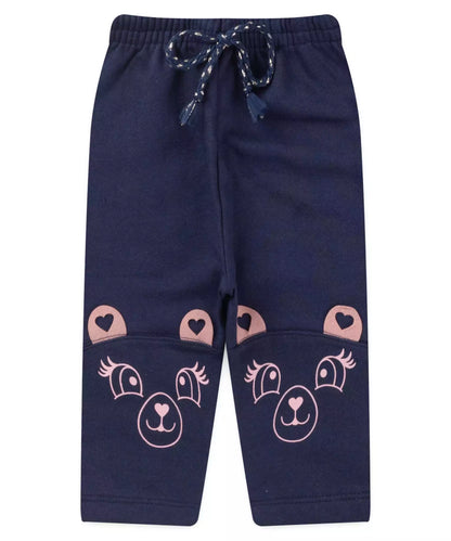 Calça de Moletom para Bebê Menina Ursinho Marinho