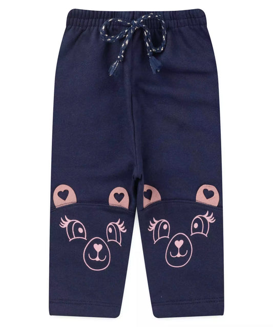 Calça de Moletom para Bebê Menina Ursinho Marinho