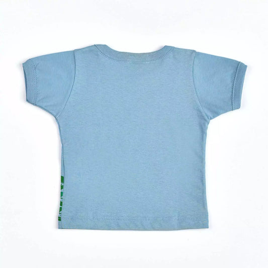 Camiseta Azul para Bebê Menino com Estampa de Tigre