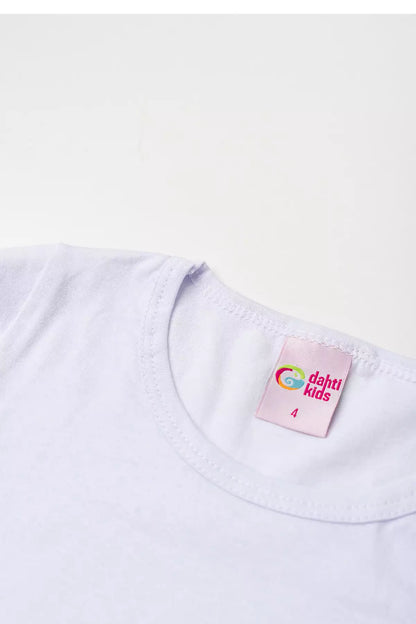 Camiseta Básica Infantil Menina Manga Longa Branco