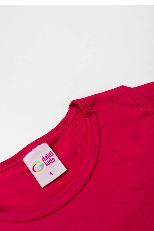 Camiseta Básica Infantil Menina Manga Longa Pink