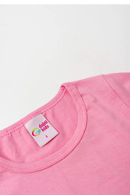 Camiseta Básica Infantil Menina Manga Longa Rosa