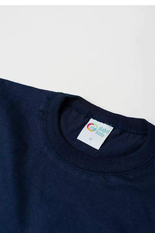 Camiseta Básica Infantil Menino Manga Longa Marinho