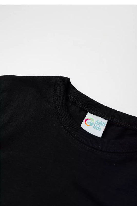 Camiseta Básica Infantil Menino Manga Longa Preto