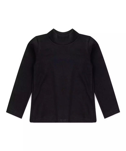 Camiseta de Frio Infantil Masculina Gola Cacharrel Preta