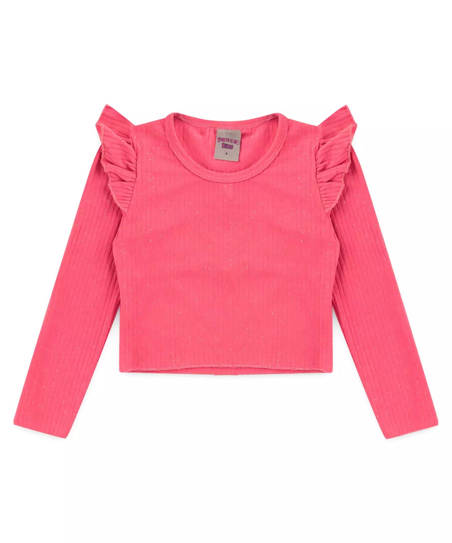 Camiseta de Inverno Infantil Feminina Básica Pink
