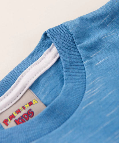 Camiseta de Inverno para Bebê Menino Básica Azul