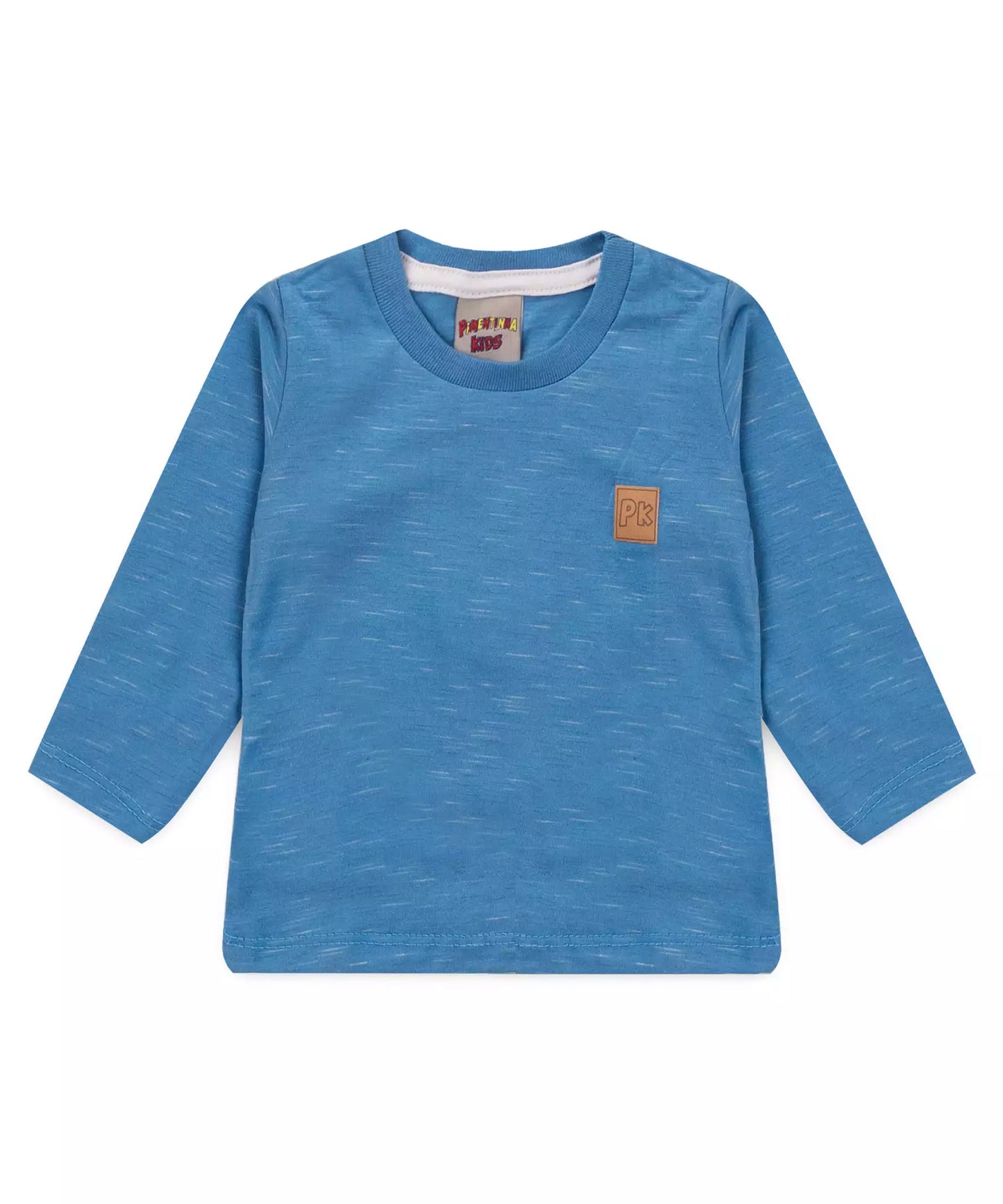Camiseta de Inverno para Bebê Menino Básica Azul
