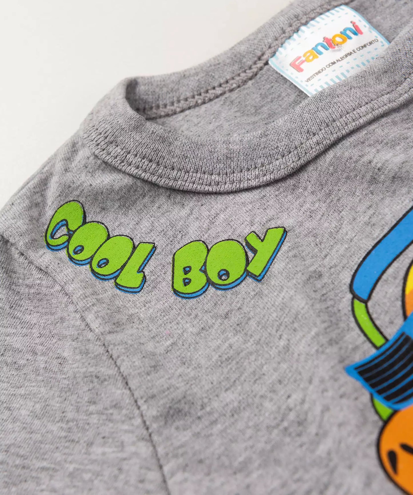 Camiseta de Inverno para Bebê Menino Dino Mescla