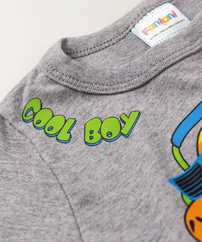 Camiseta de Inverno para Bebê Menino Dino Mescla