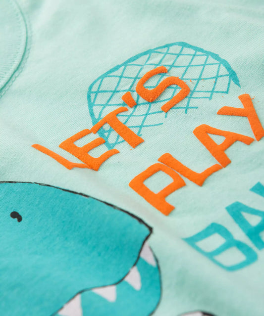 Camiseta de Inverno para Bebê Menino Dinossauro Verde