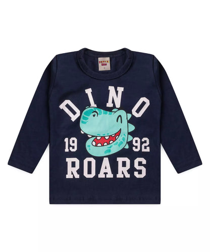 Camiseta de Inverno para Menino Dino Marinho