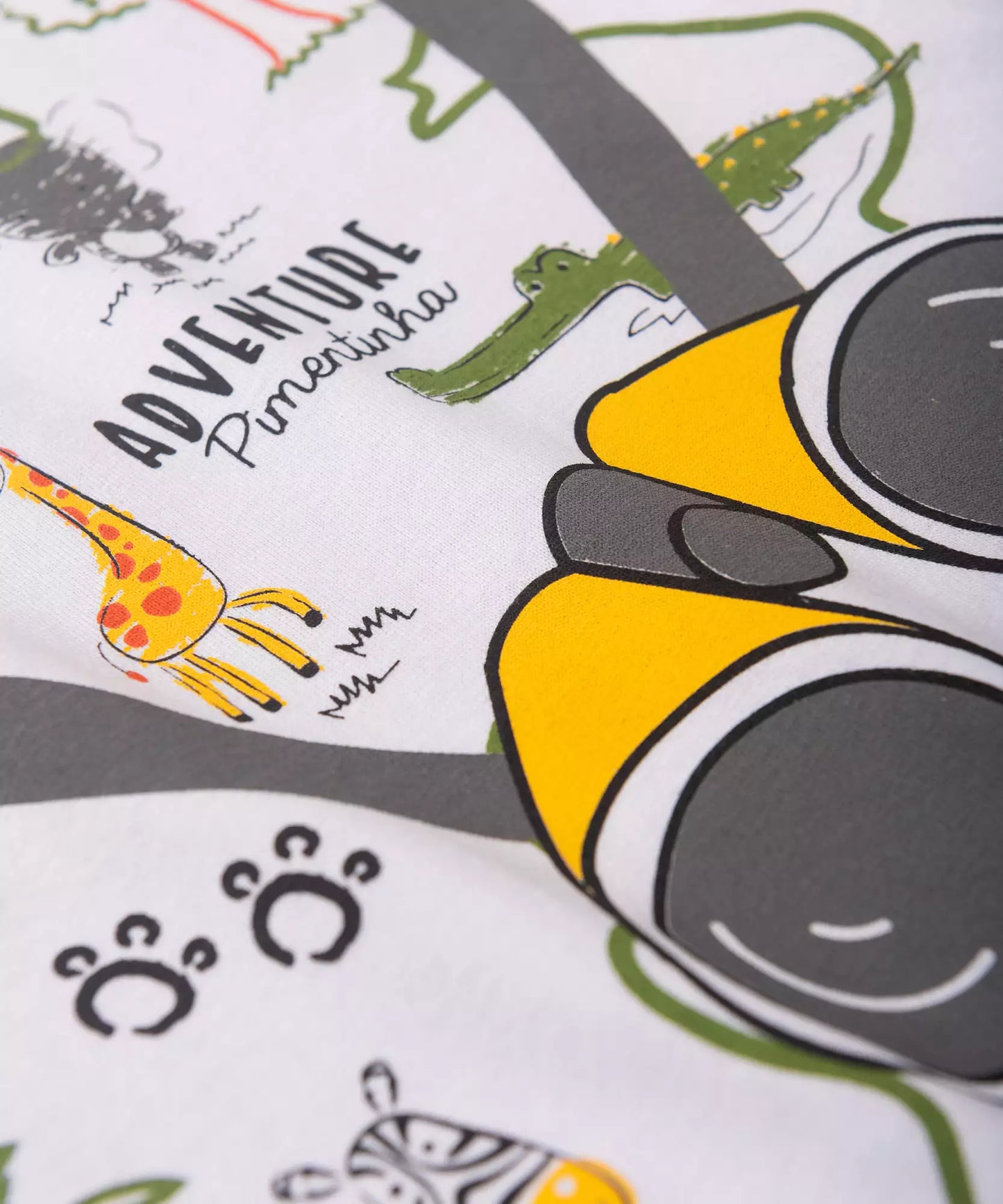 Camiseta de Verão para Bebê Menino Aventura Branco