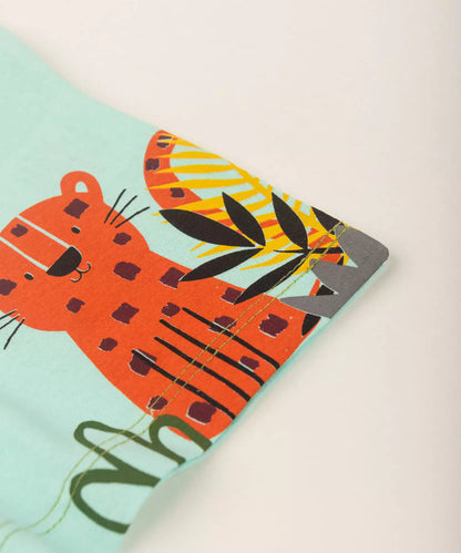 Camiseta de Verão para Bebê Menino Safari Verde