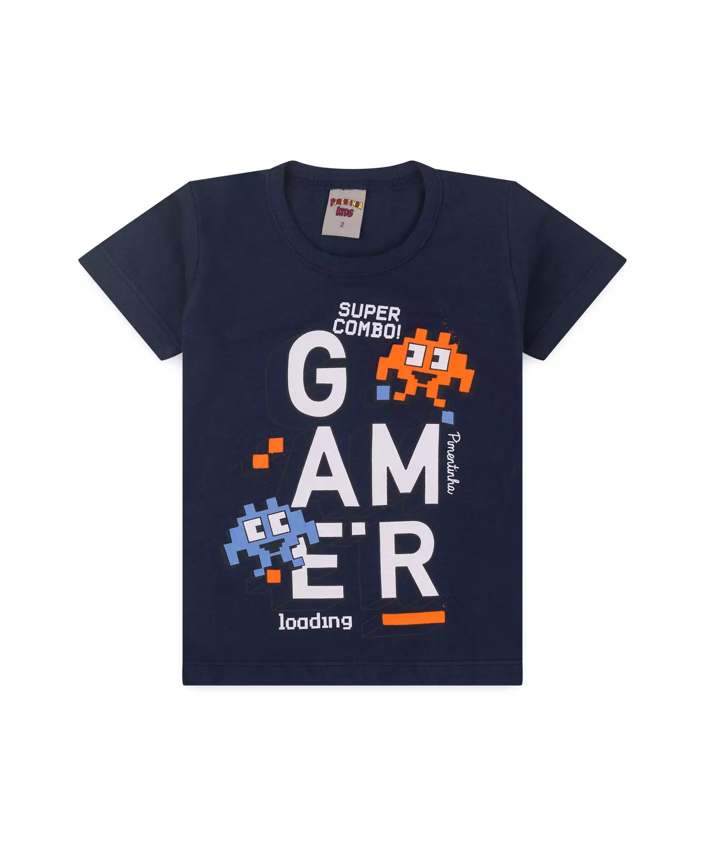 Camiseta de Verão para Menino Game Marinho