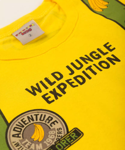 Camiseta de Verão para Menino Macaquinho Amarelo