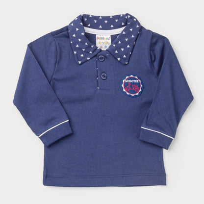 Camiseta Gola Polo Marinho para Bebê Menino