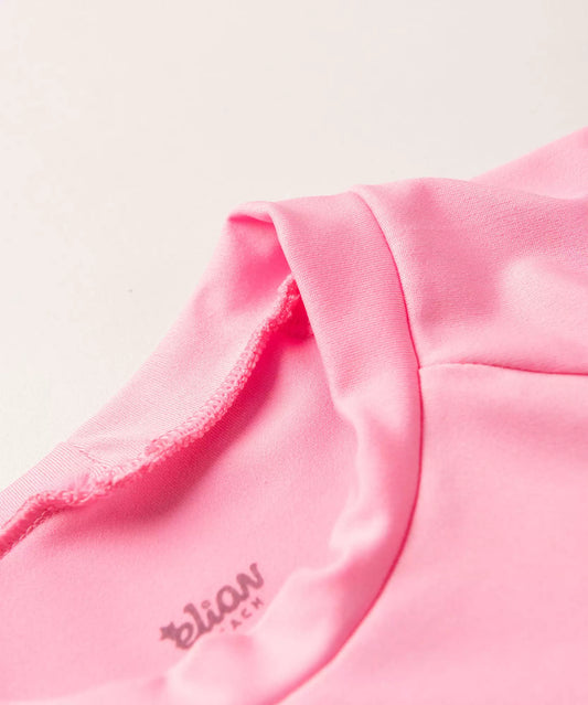 Camiseta Infantil Feminina de Proteção UV 50+ Rosa