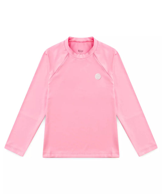 Camiseta Infantil Feminina de Proteção UV 50+ Rosa