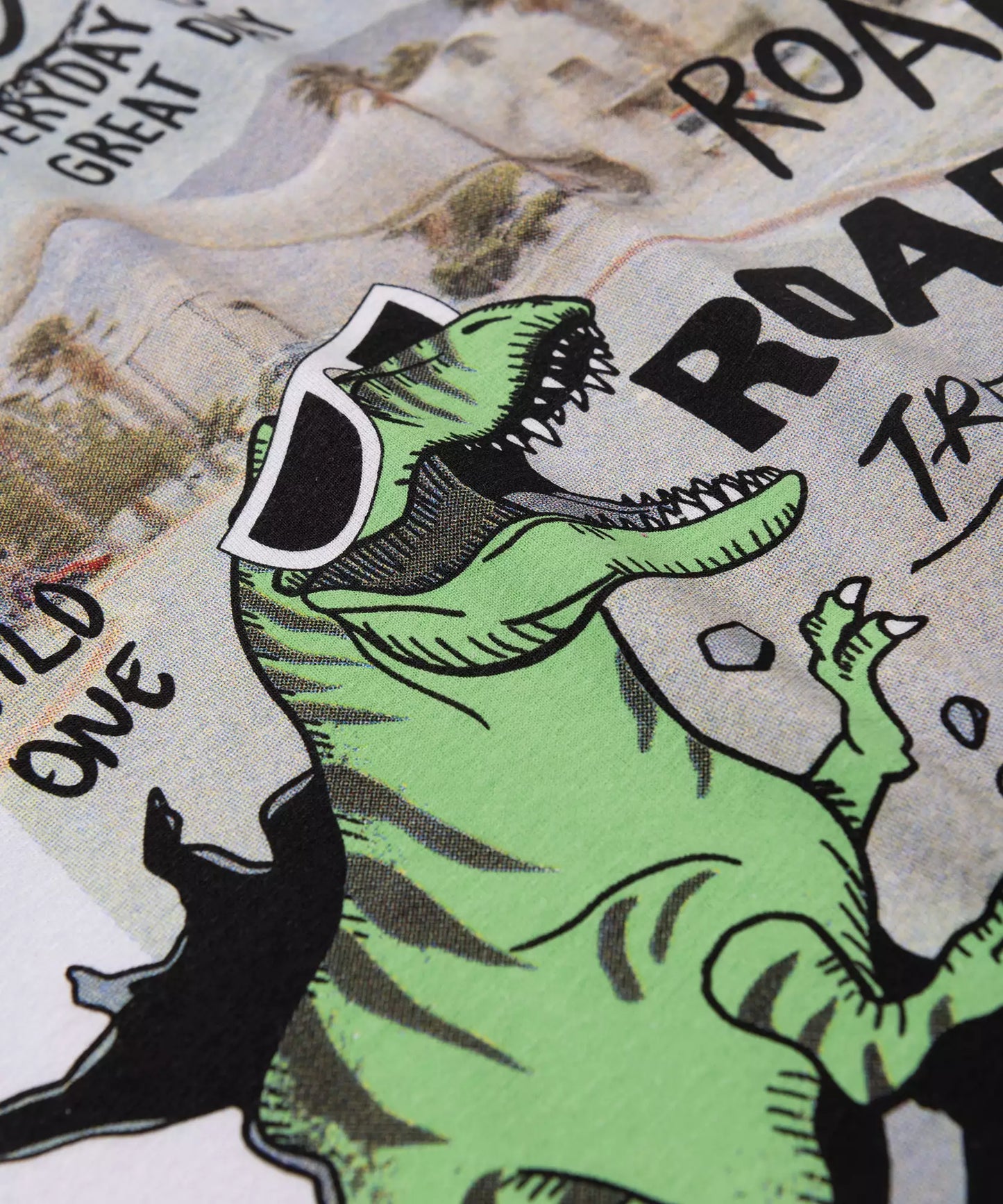 Camiseta Infantil Masculina Dinossauro Branca