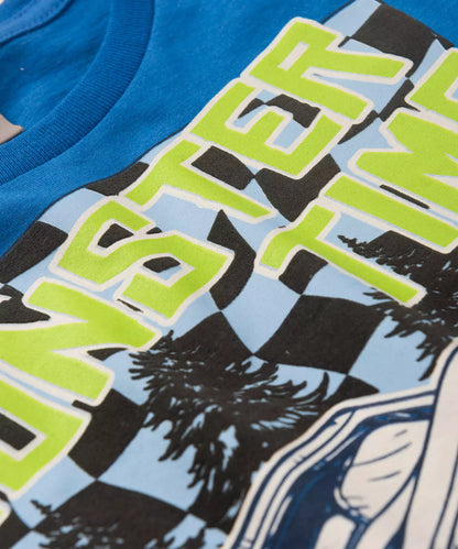 Camiseta Infantil Masculina Estampada Azul