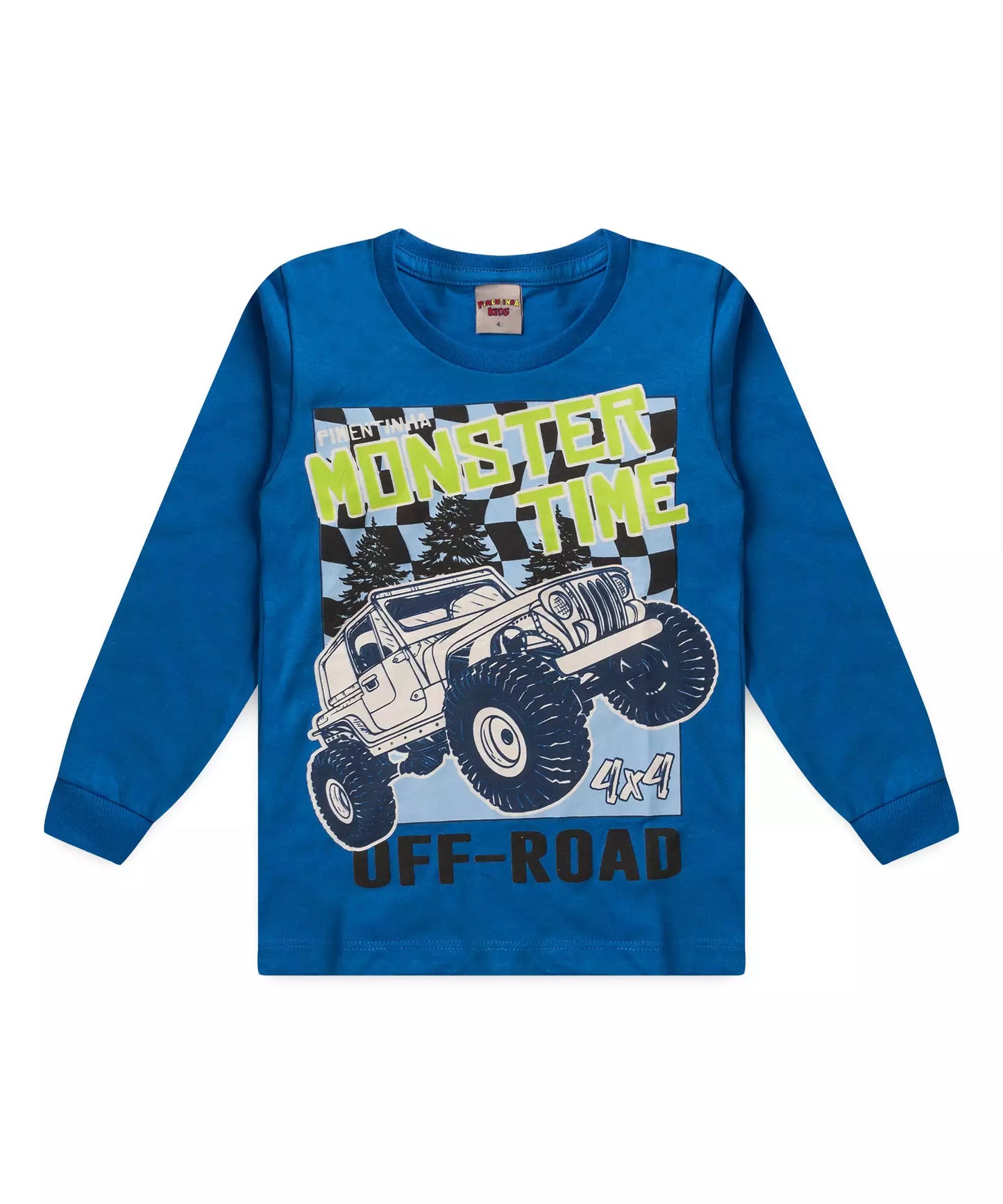 Camiseta Infantil Masculina Estampada Azul