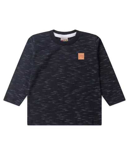 Camiseta Manga Longa para Menino Básica Preta