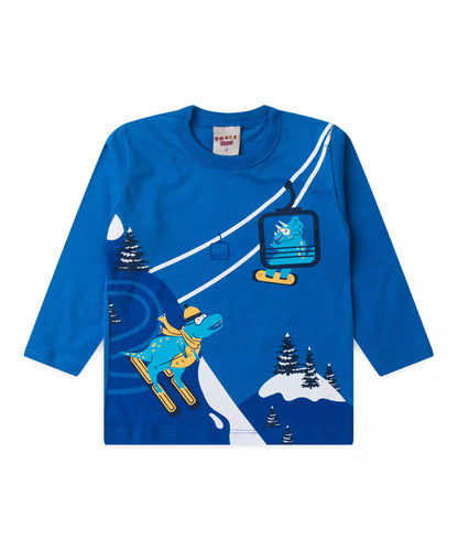 Camiseta Manga Longa para Menino Dino Marinho