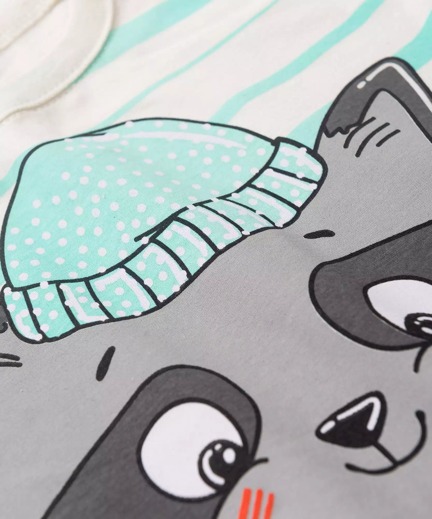 Camiseta Manga Longa para Menino Guaxinim Marfim