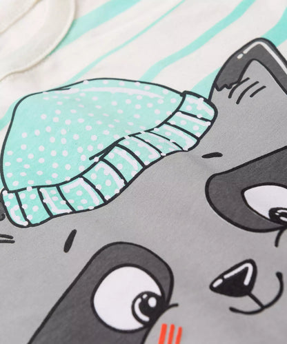 Camiseta Manga Longa para Menino Guaxinim Marfim