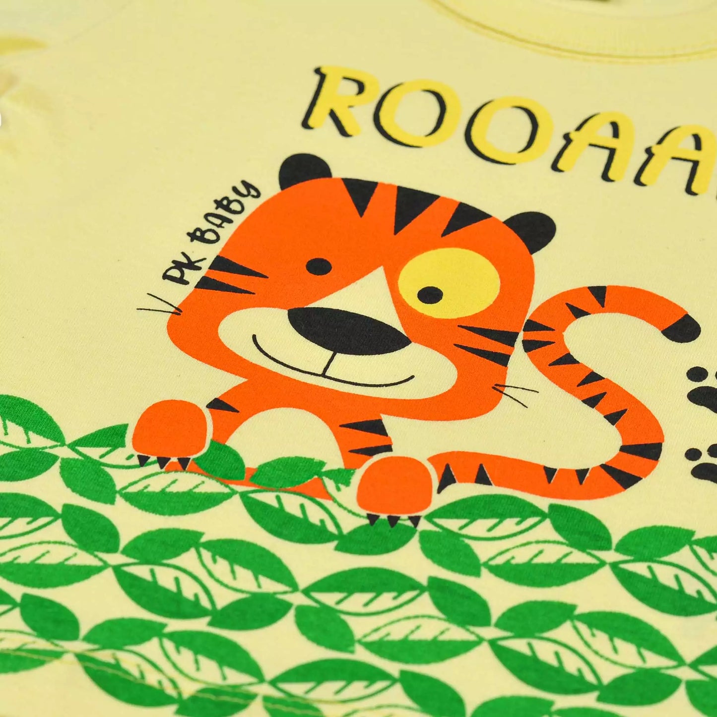 Camiseta para Bebê Menino Amarelo com Estampa de Tigre