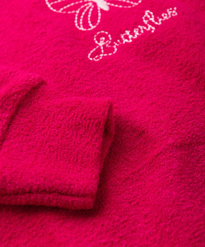 Casaco de Inverno Infantil Feminino Borboleta Pink