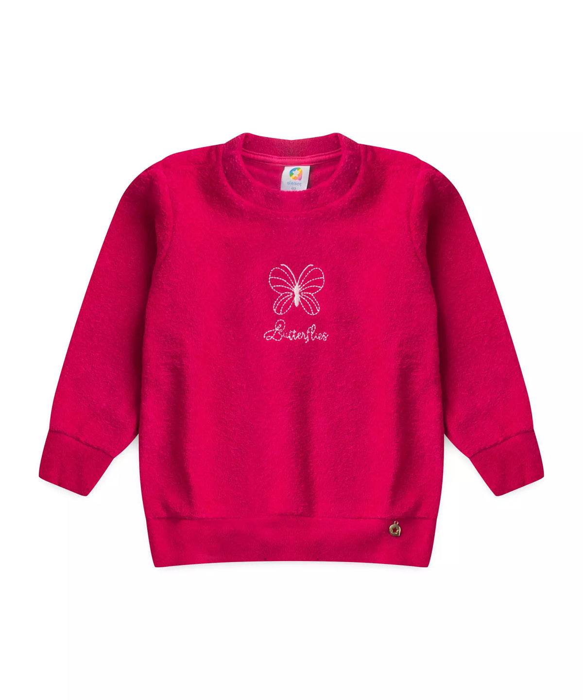 Casaco de Inverno Infantil Feminino Borboleta Pink