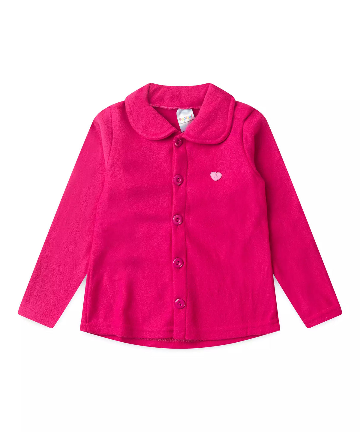 Casaco de Soft Infantil Feminino Coração Pink